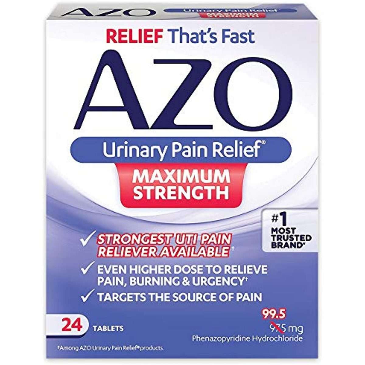 2 AZO Urinary Pain Relief Maximum Strength Fast relief of UTI Pain 24 ...