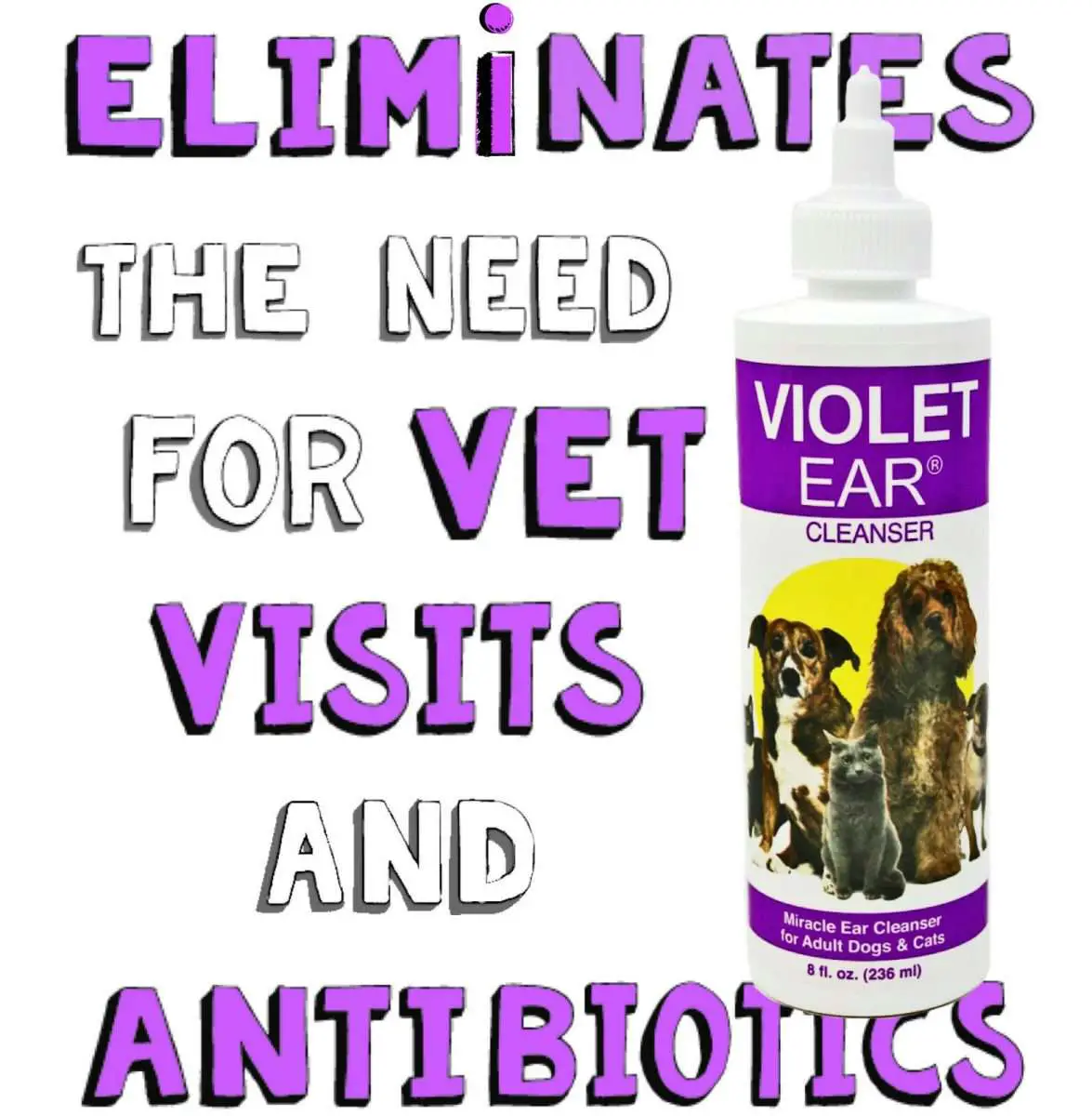 Antibiotic Pet Ear Cleaner and Ear Infection Treatment Medicine Drops ...