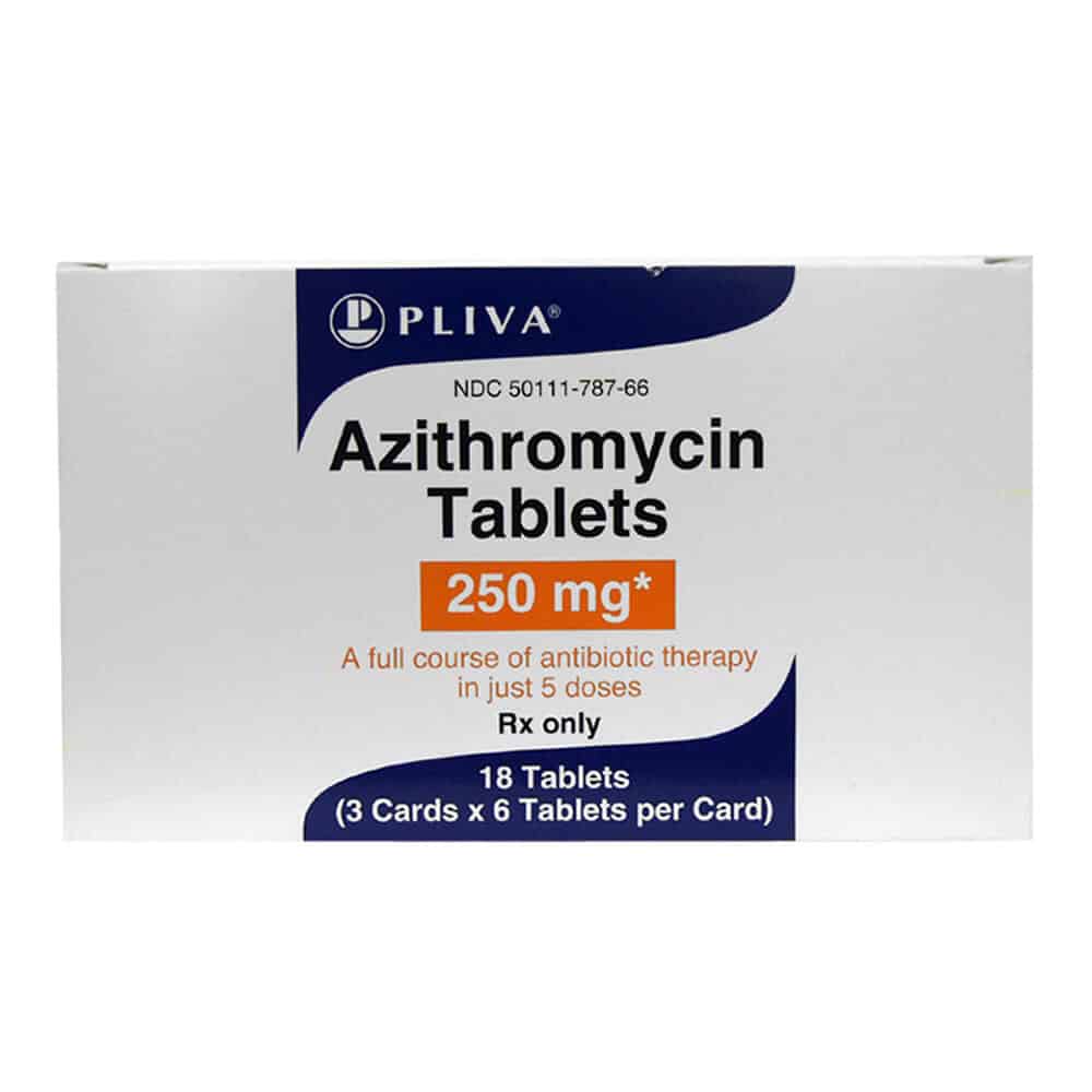 Azithromycin/Zithromax Rx Tablets, 250 mg x 18 ct