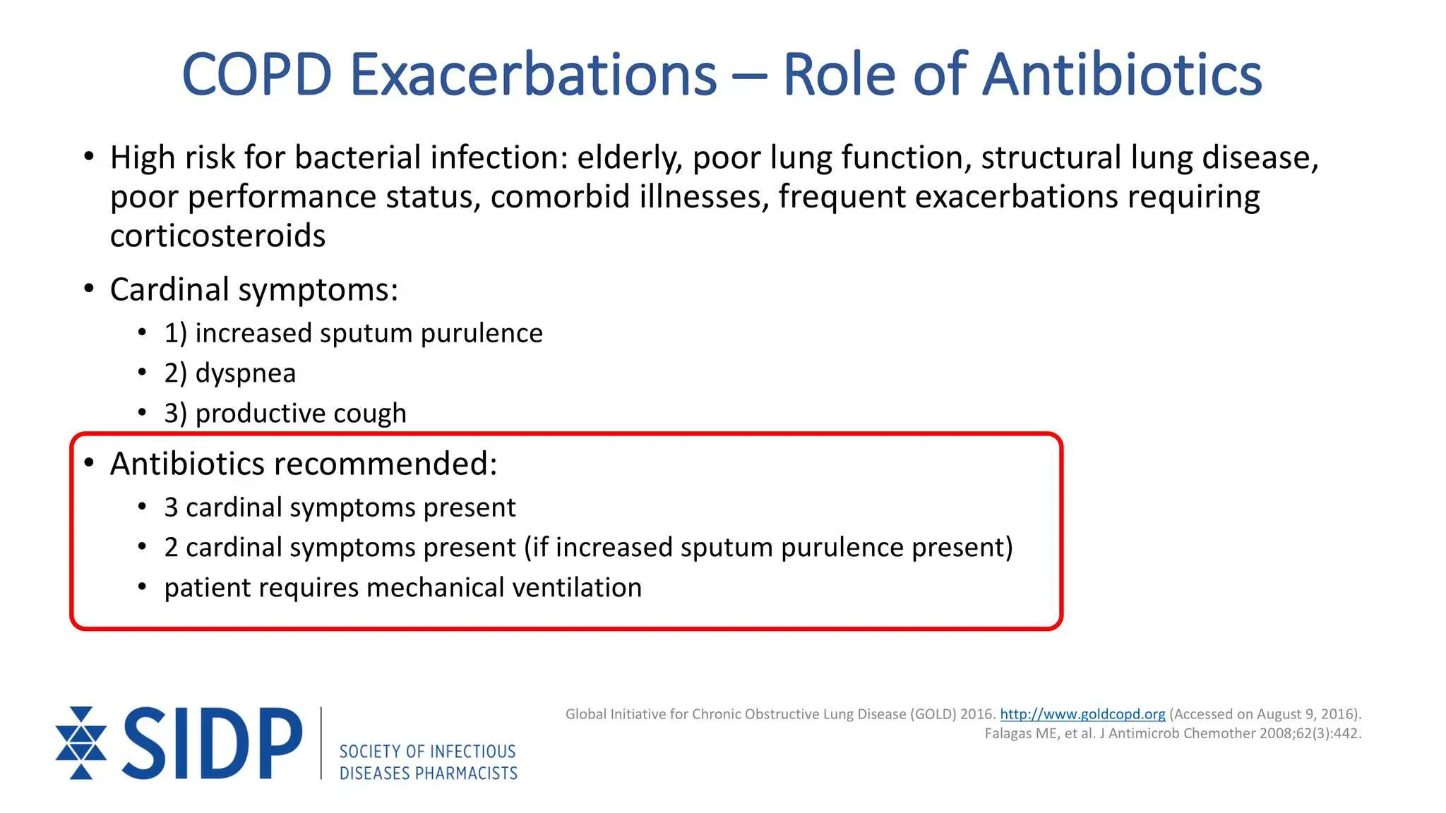 Gold Guidelines Copd Exacerbation Antibiotics