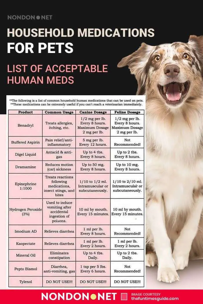 HOUSEHOLD MEDICATIONS FOR PETS