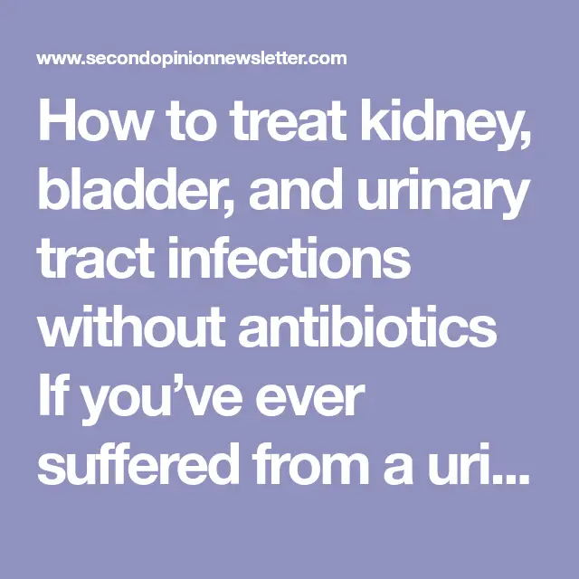 How to treat kidney bladder and urinary tract infections without ...