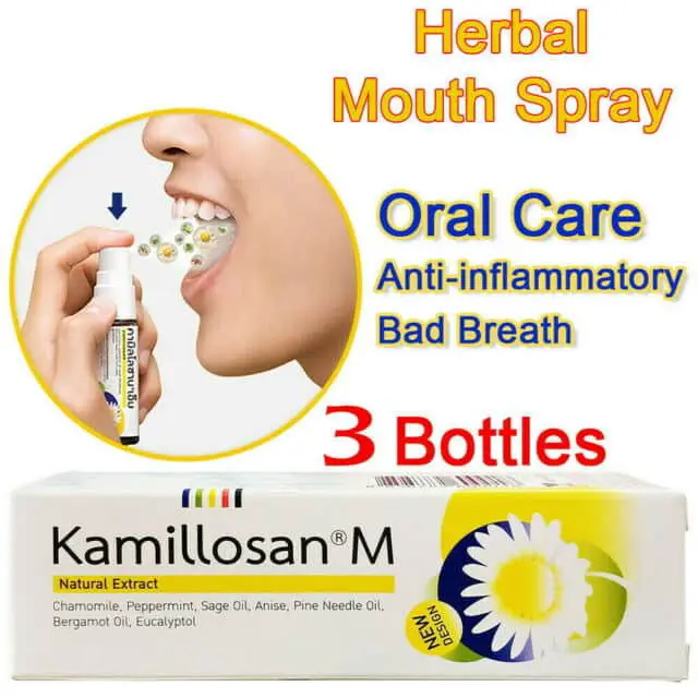 Kamillosan M Mouth Anti Bacterial Tonsil Bad Breath Spray