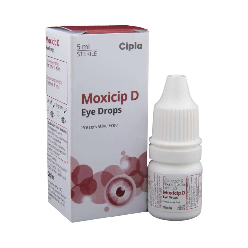 Moxicip D Infection Eye Drops, 5 ml/bottle, Price from Rs.98/unit ...