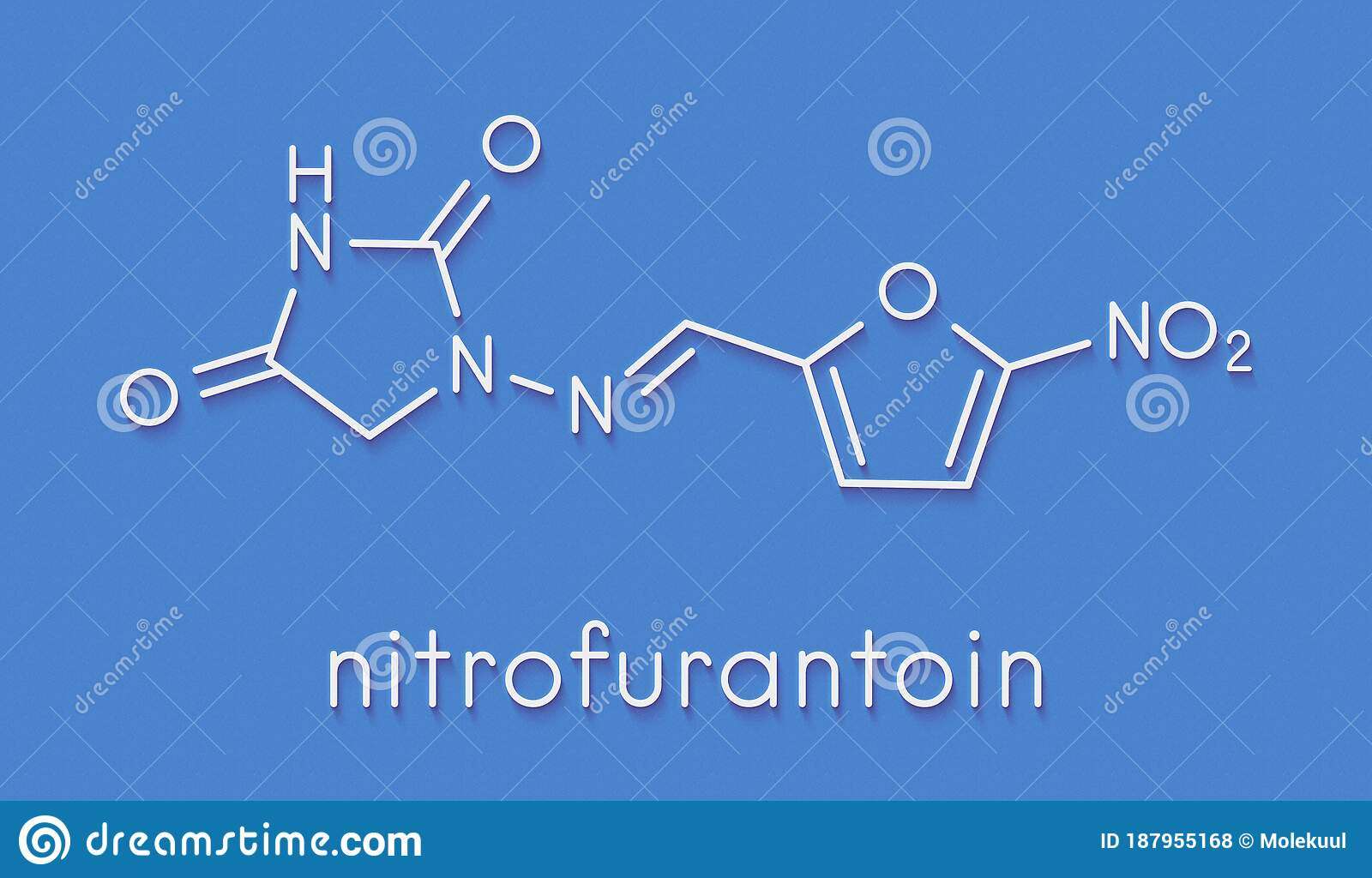Nitrofurantoin Antibiotic Drug Molecule. Used To Treat ...