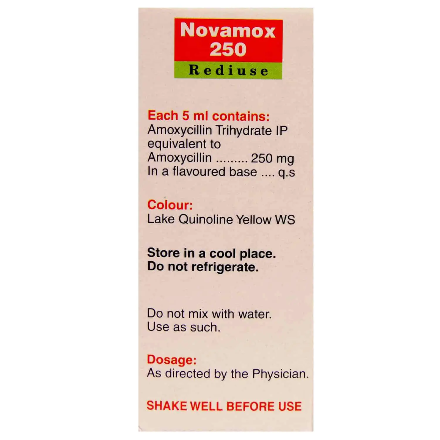 Novamox 250 Rediuse Oral Suspension 60 ml Price, Uses, Side Effects ...