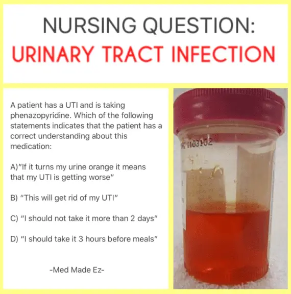 Nursing Test Question: UTI Medication Phenazopyridine