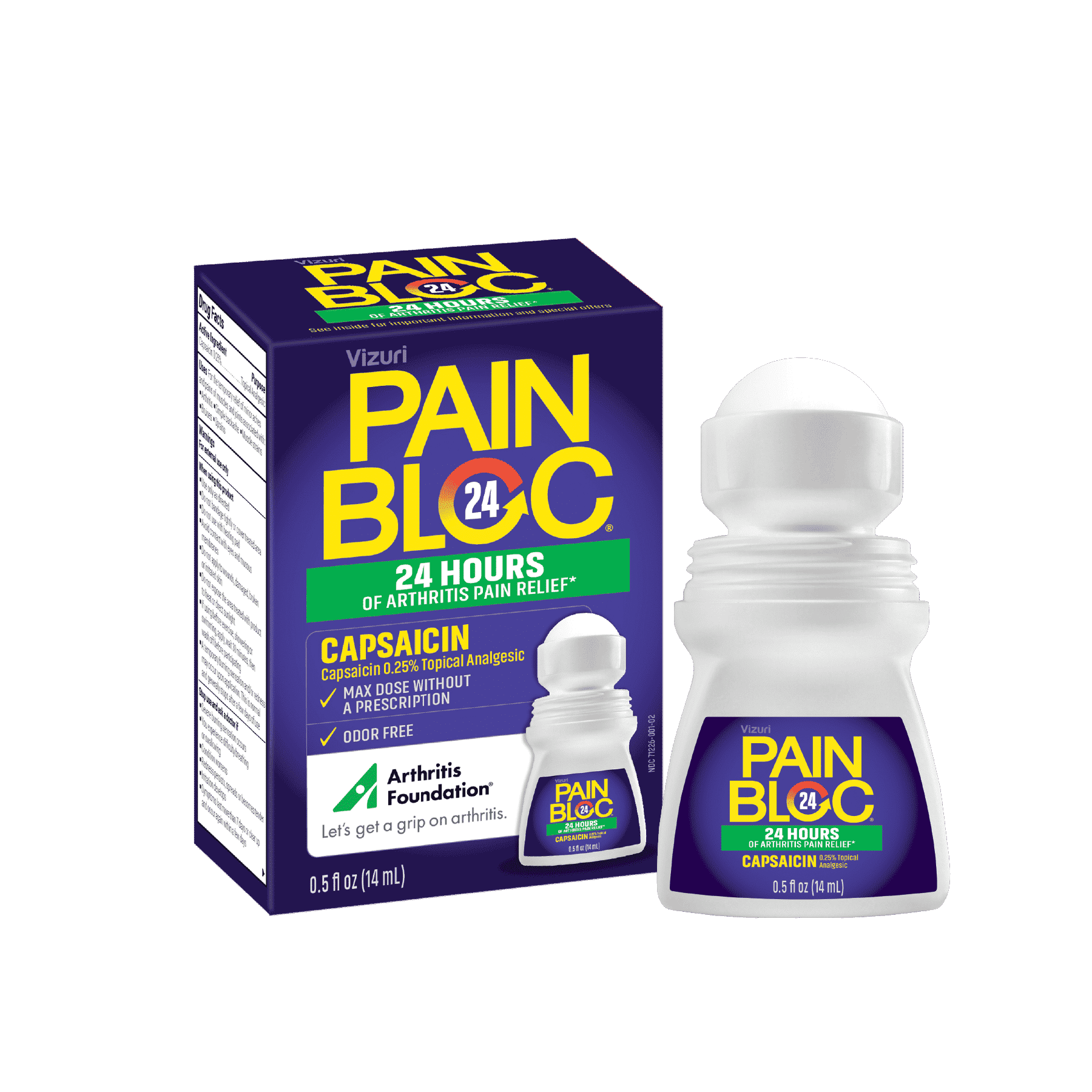 PainBloc24, Topical Capsaicin Arthritis Pain Relief, 0.5oz