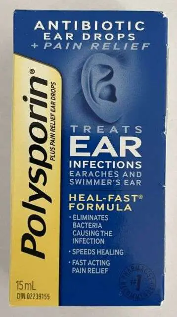 POLYSPORIN Plus Pain Relief Antibiotic Ear Drops 15 Ml for ...