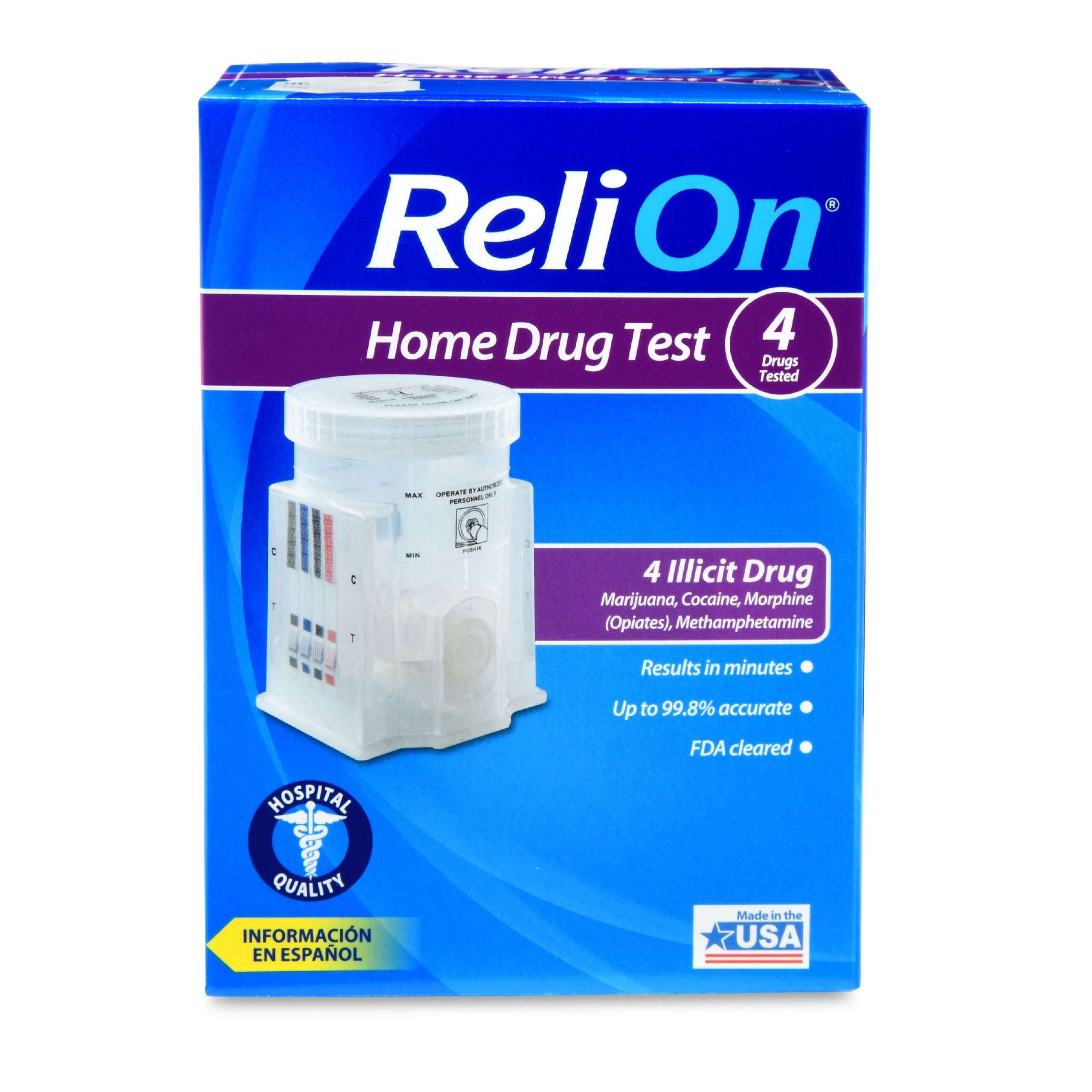 ReliOn Home Drug Test, 4 Drugs Tested