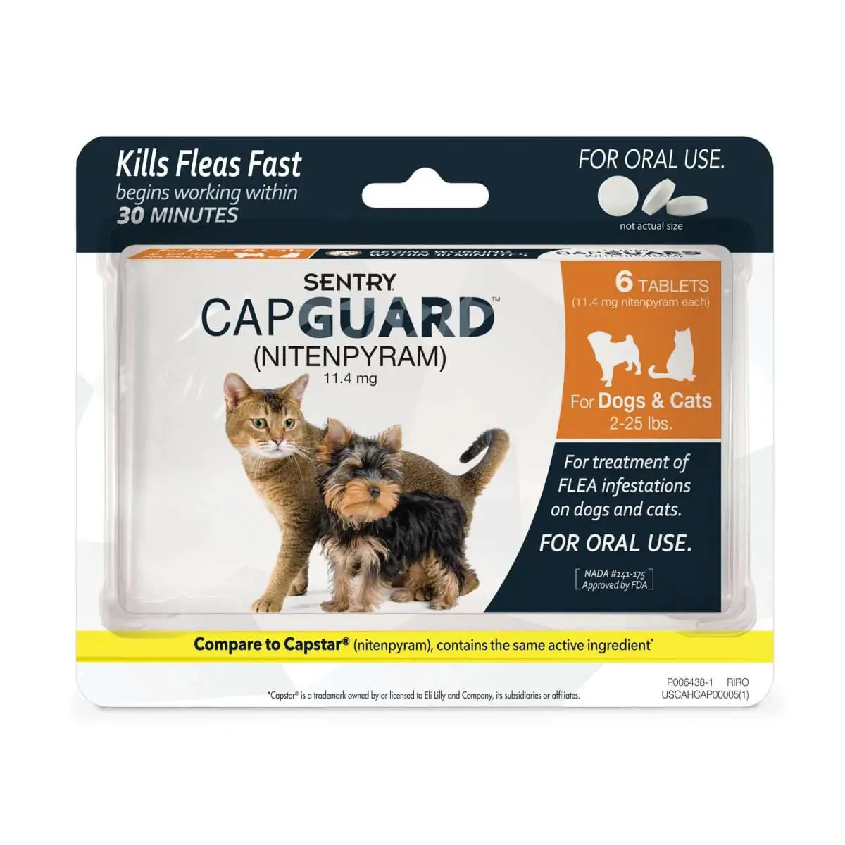 Sentry Capguard Flea Tablets for Cats 2 to 25 lbs.