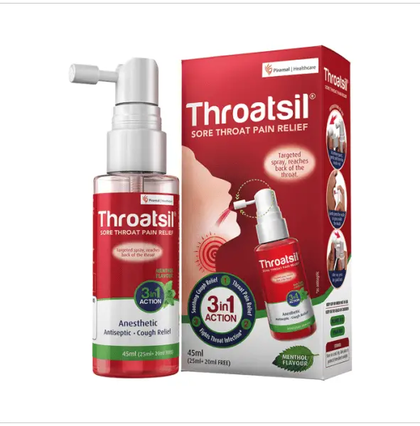 Throatsil sore throat pain relief spray