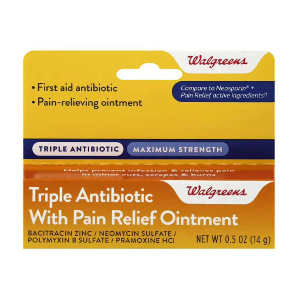 Walgreens Triple Antibiotic with Pain Relief 0.5oz ...
