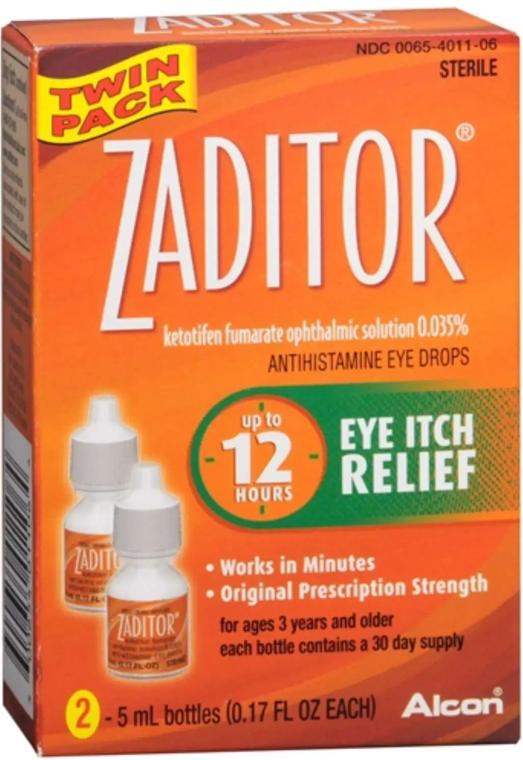 Zaditor Antihistamine Eye Drops Twin Pack 0.34 oz ...